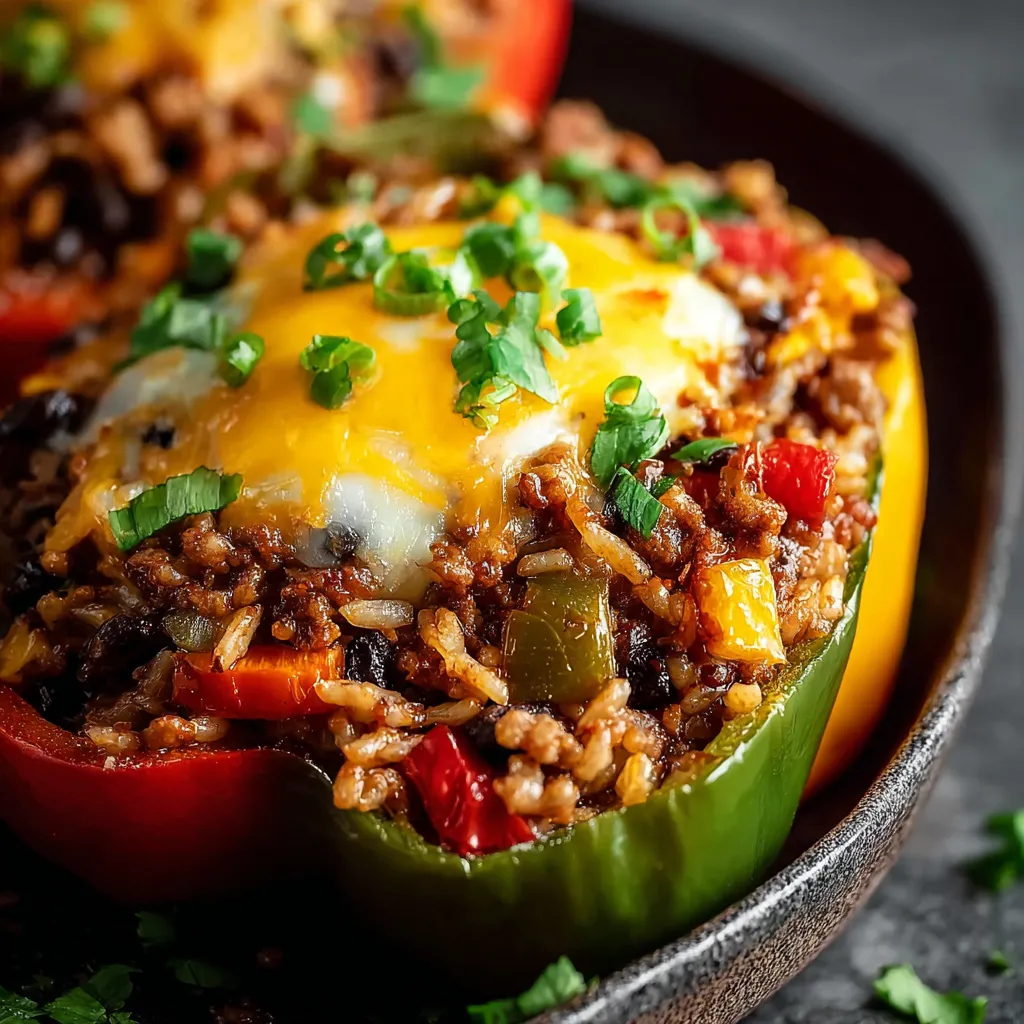 Close-up view of delicious Unstuffed Peppers, showcasing the vibrant colors and textures of the dish.