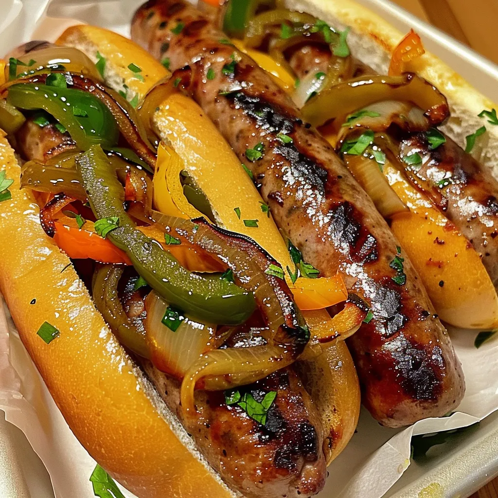 Italian Sausage with Peppers and Onions 2 lina033321 close up of an Italian sausage and peppers sandwic 62a99adf 9d85 42ba 8946 3619d1297a7b 3 - Italian Sausage with Peppers and Onions