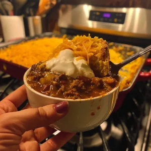 Southern Chili with Cornbread 2 lina033321 hand holding a small white bowl filled with thick 20fc2e30 00cd 4d27 a7e4 cf8d3fc93ee1 3 - Southern Chili with Cornbread