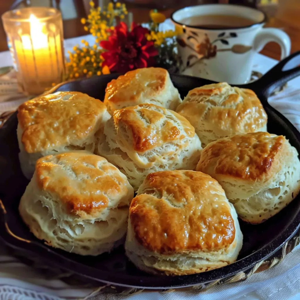 Biscuits and Honey Butter – Fluffy, Golden, Pure Comfort 1 lina033321 overhead close up of a cast iron skillet filled wi d603bb0e 703f 4334 81d4 be3e3239a201 2 - Biscuits and Honey Butter – Fluffy, Golden, Pure Comfort