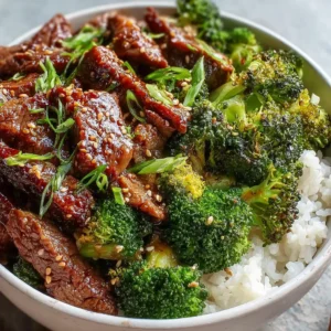 BEST BEEF AND BROCCOLI BOWL 2 Delicious Beef And Broccoli Bowl featuring tender beef and vibrant green broccoli, perfect for a quick and healthy meal.