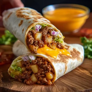 BEST BEEF & POTATO BURRITO 2 A delicious Beef & Potato Burrito is shown as the featured image for this article.