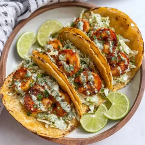 Cilantro Lime Shrimp Tacos plated beautifully, showcasing a delicious and vibrant meal.