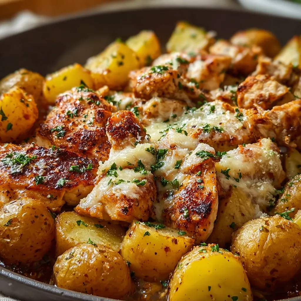 BEST GARLIC PARMESAN CHICKEN AND POTATOES