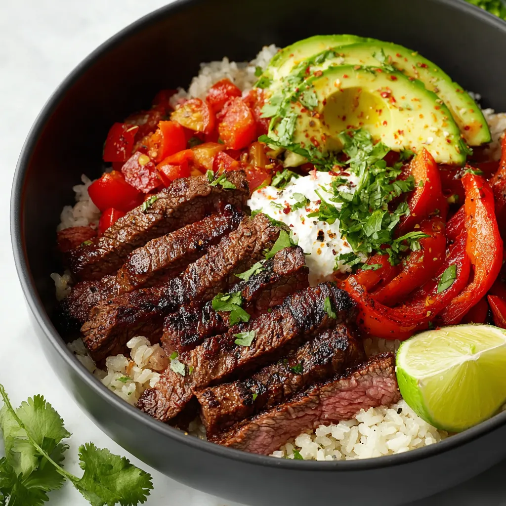 BEST STEAK FAJITA BOWL EVER