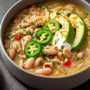 BEST WHITE TURKEY CHILI EVER 2 A comforting bowl of creamy White Turkey Chili is shown as the featured image.