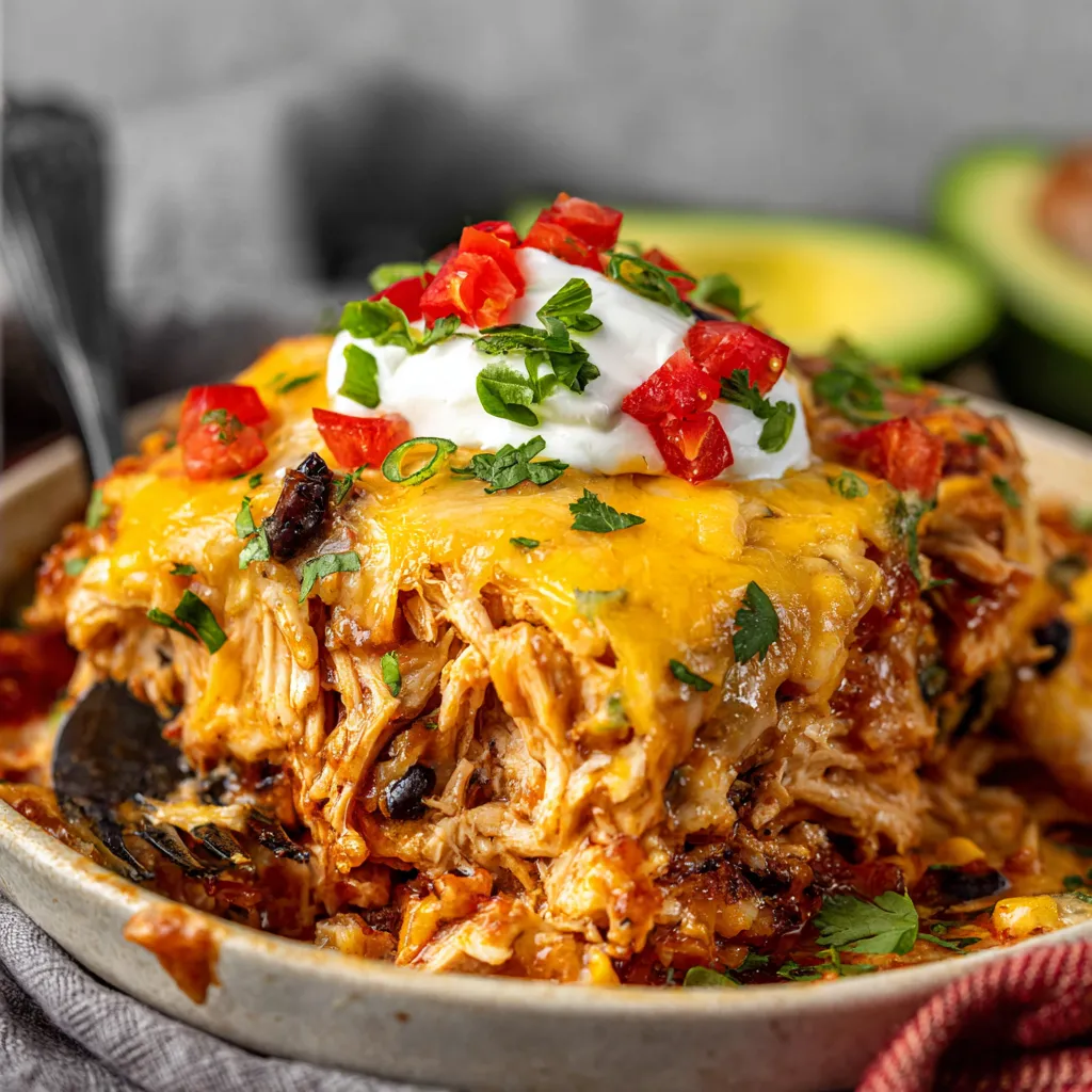 EASY CHICKEN BURRITO CASSEROLE