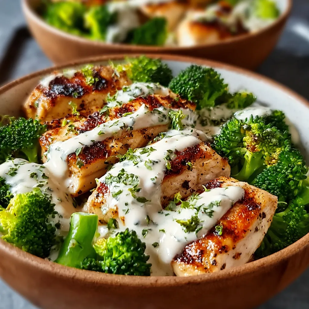 EASY CREAMY GRILLED CHICKEN BROCCOLI BOWLS