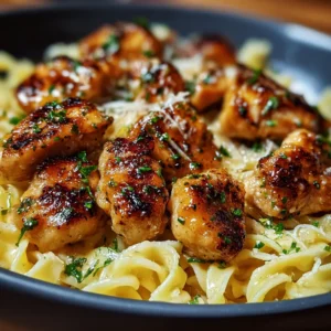 EASY GARLIC BUTTER CHICKEN BITES 2 Garlic Butter Chicken Bites, a delicious and easy appetizer, are displayed as the featured image.