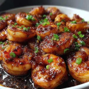 EASY HONEY GARLIC SHRIMP 2 Delicious Honey Garlic Shrimp glistening with a savory sauce, ready to be served as a featured image.