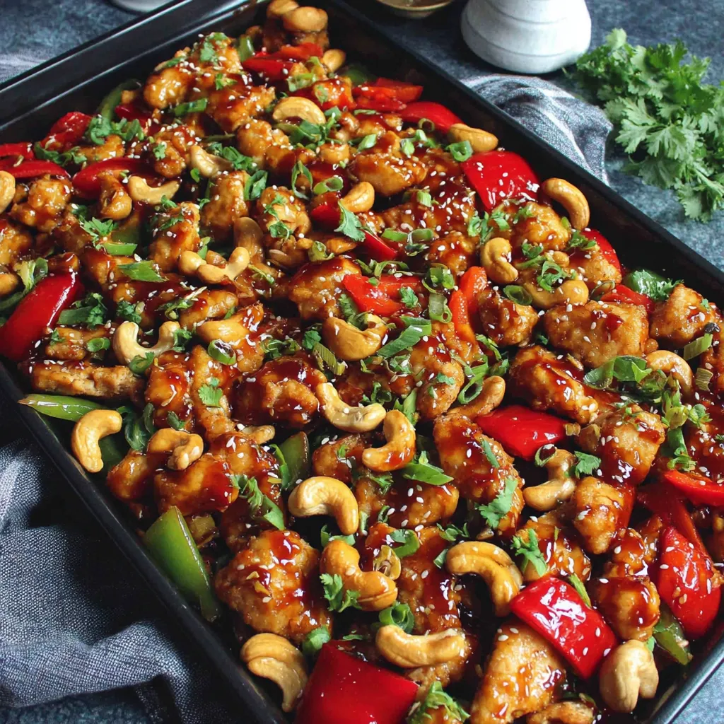 EASY SHEET PAN CASHEW CHICKEN