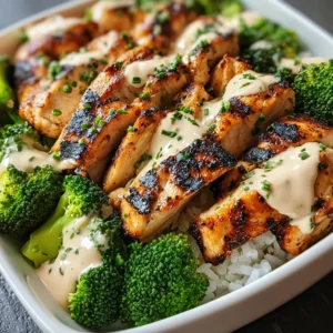 GRILLED CHICKEN BROCCOLI BOWLS ULTIMATE 2 Grilled Chicken Broccoli Bowls, a healthy and delicious meal, are shown in this featured image.
