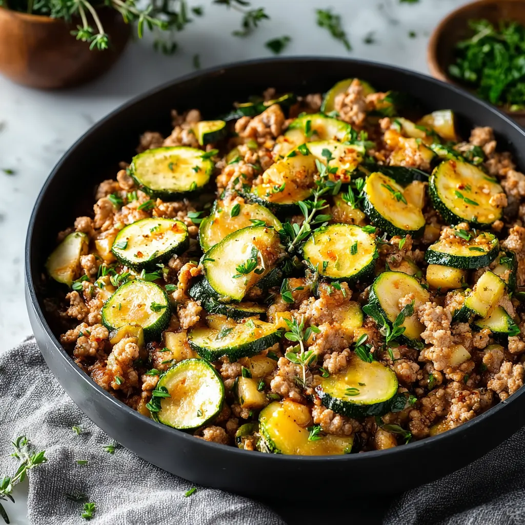 GROUND TURKEY AND ZUCCHINI SKILLET EASY