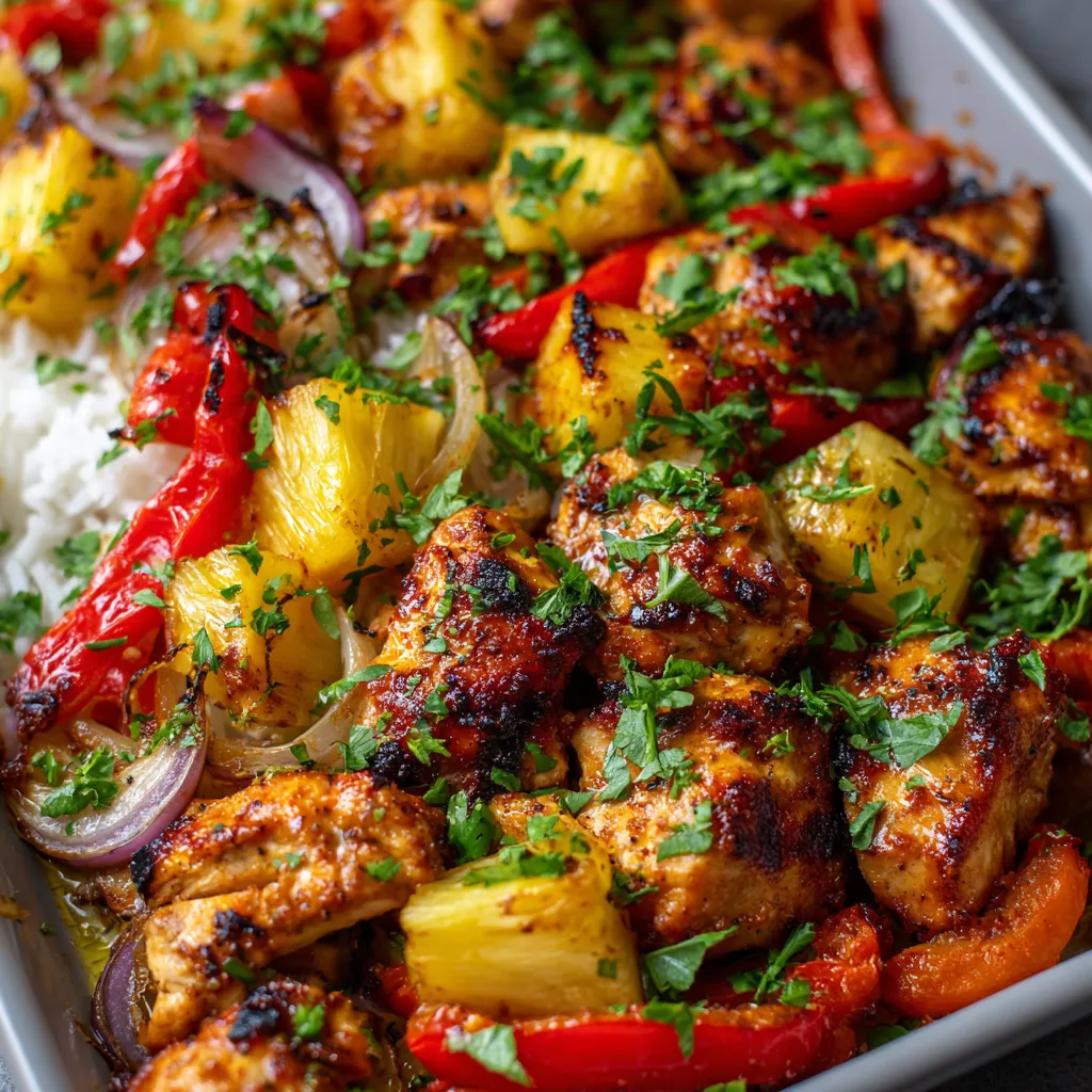 HAWAIIAN CHICKEN SHEET PAN EASY