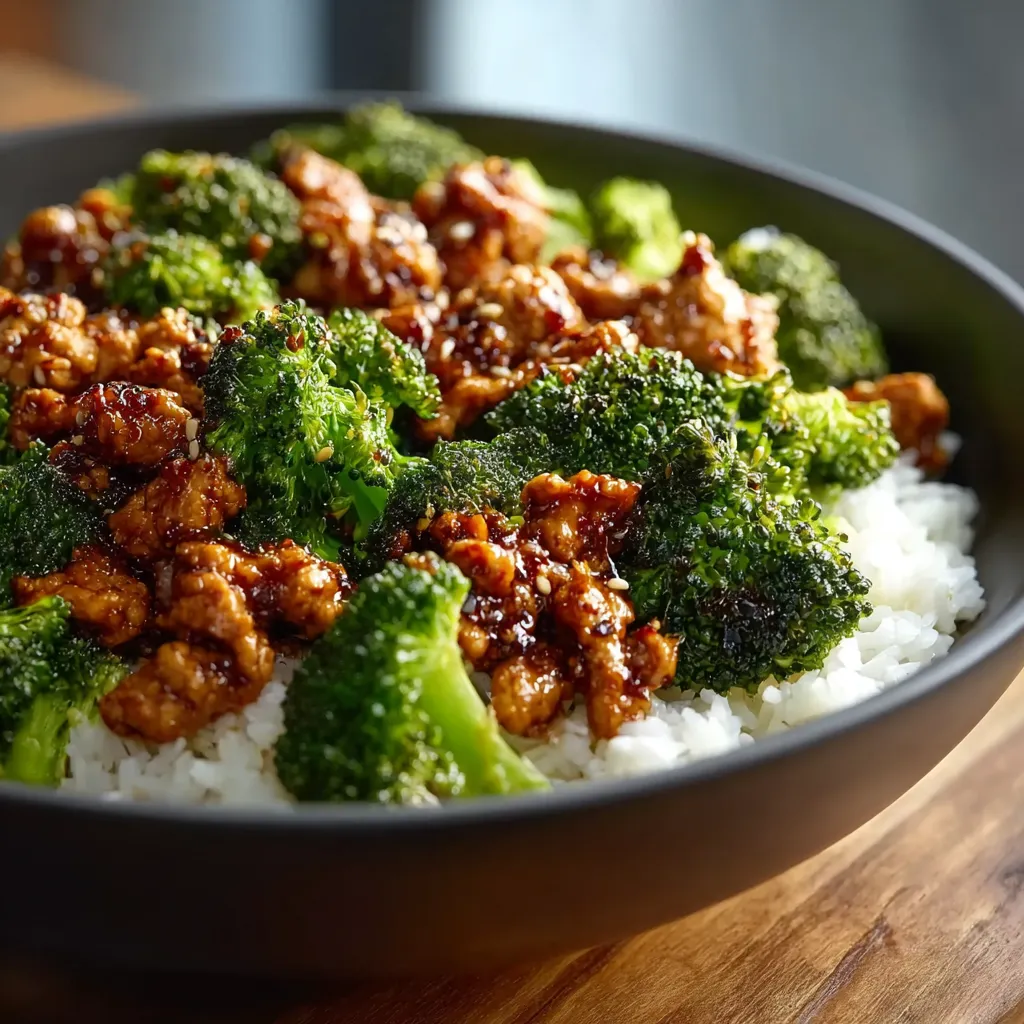 HONEY SRIRACHA GROUND CHICKEN BROCCOLI EASY