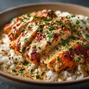 IRRESISTIBLE CREAMY CAJUN CHICKEN 2 Creamy Cajun Chicken is beautifully presented in this featured image, showcasing its rich, creamy sauce and seasoned chicken.