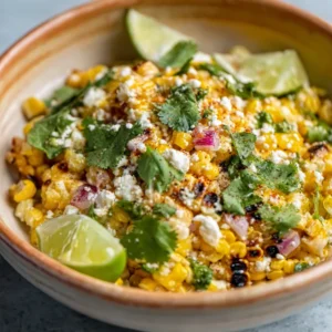 MEXICAN STREET CORN SALAD ULTIMATE 2 A vibrant and colorful image showcasing Mexican Street Corn Salad, a delicious and summery dish.