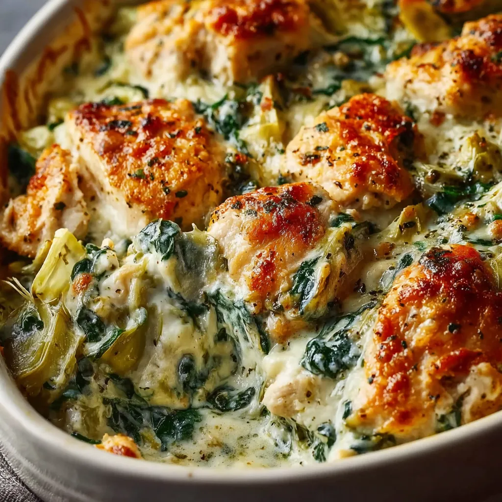 SPINACH ARTICHOKE CHICKEN CASSEROLE ULTIMATE