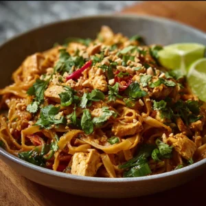 THAI CHICKEN PEANUT NOODLES AMAZING 2 Thai Chicken Peanut Noodles are displayed as the featured image for this delicious recipe.
