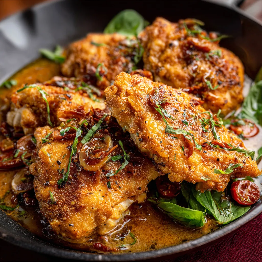 Close-up shot showcasing the creamy, flavorful texture of Marry Me Chicken, a dish guaranteed to impress.