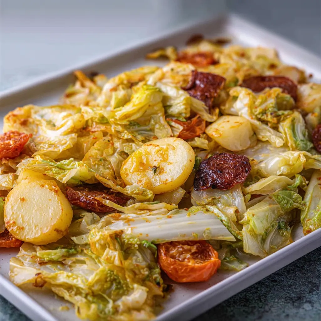 Another view of a delicious and healthy Cabbage Dinner, showcasing its inviting presentation.