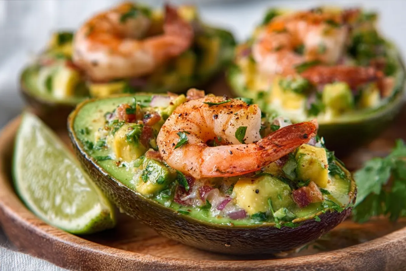 Delicious Shrimp Stuffed Avocados presented as a healthy and appetizing meal option.