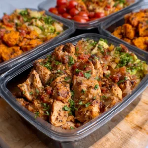 CHICKEN MEAL PREP ULTIMATE 2 A colorful featured image showcases a delicious and healthy Chicken Meal Prep ready to be enjoyed throughout the week.