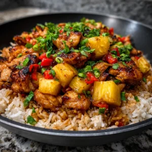 PINEAPPLE CHICKEN AND RICE EASY 2 Delicious Pineapple Chicken And Rice is pictured as the featured image for this flavorful recipe.