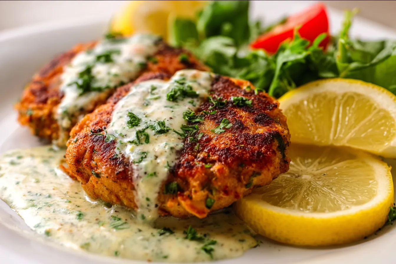 QUICK GARLIC SAUCE SALMON PATTIES