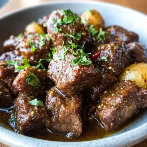 SLOW COOKER GARLIC BUTTER BEEF BITES EASY 2 Slow Cooker Garlic Butter Beef Bites are tender and flavorful, perfect as a featured image for a delicious recipe.