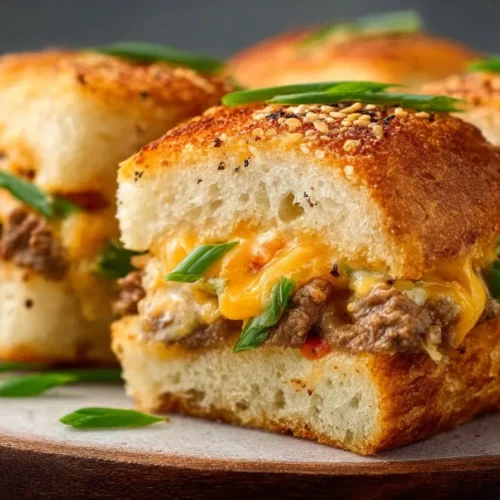 ULTIMATE LOADED GRILLED CHEESE 2 A delicious, close-up featured image of a golden-brown Loaded Grilled Cheese sandwich showcases its cheesy, melty goodness.