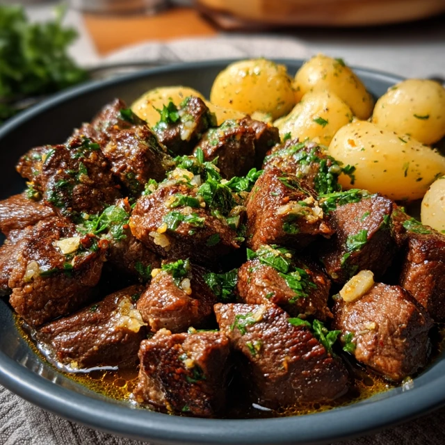 ADDICTING SLOW COOKER GARLIC BUTTER BEEF BITES 4 Slow Cooker Garlic Butter Beef Bites Recipe