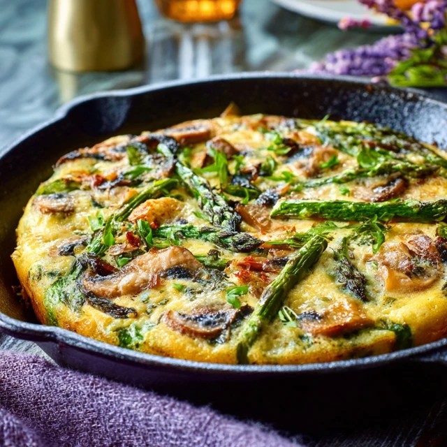 ASPARAGUS AND MUSHROOM FRITTATA PERFECTION 4 Asparagus and Mushroom Frittata Recipe