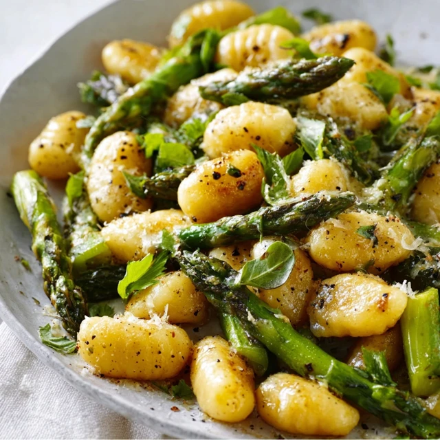 CRISPY SHEET PAN GNOCCHI WITH ASPARAGUS 4 Sheet Pan Gnocchi with Asparagus Recipe