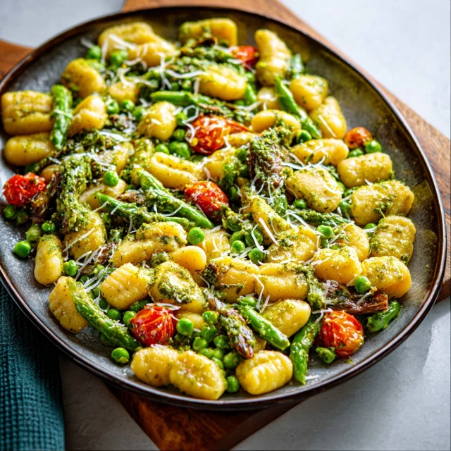 CRISPY SHEET PAN GNOCCHI WITH PESTO AND PEAS 4 Sheet Pan Gnocchi with Pesto and Peas Recipe