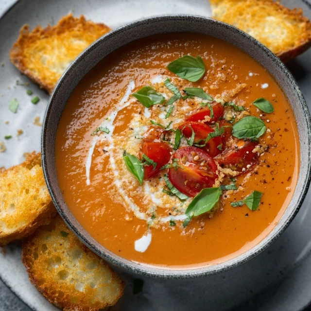 DREAMY AIR FRYER ROASTED TOMATO AND BASIL SOUP 4 Air Fryer Roasted Tomato and Basil Soup Recipe