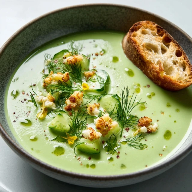 DREAMY CHILLED CUCUMBER AND DILL SOUP 4 Chilled Cucumber and Dill Soup Recipe