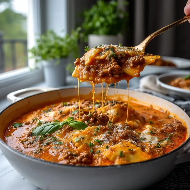GAME CHANGING ONE-POT LASAGNA SOUP 4 One-Pot Lasagna Soup Recipe