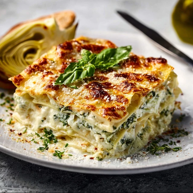 INSANELY GOOD WHITE ARTICHOKE AND SPINACH LASAGNA 4 White Artichoke and Spinach Lasagna Recipe