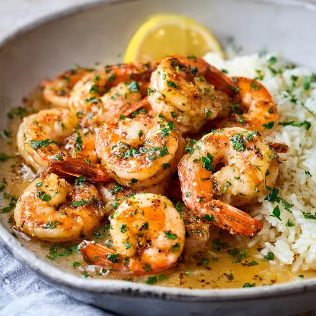 LUSCIOUS GARLIC BUTTER SHRIMP WITH RICE 4 Garlic Butter Shrimp with Rice Recipe