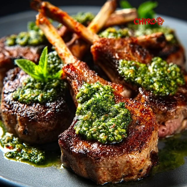 NEXT LEVEL LAMB CHOPS WITH MINT PESTO 4 Lamb Chops with Mint Pesto Recipe