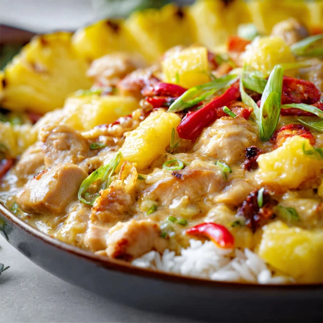 PARADISE CREAMY PINEAPPLE COCONUT CHICKEN 4 Creamy Pineapple Coconut Chicken Recipe