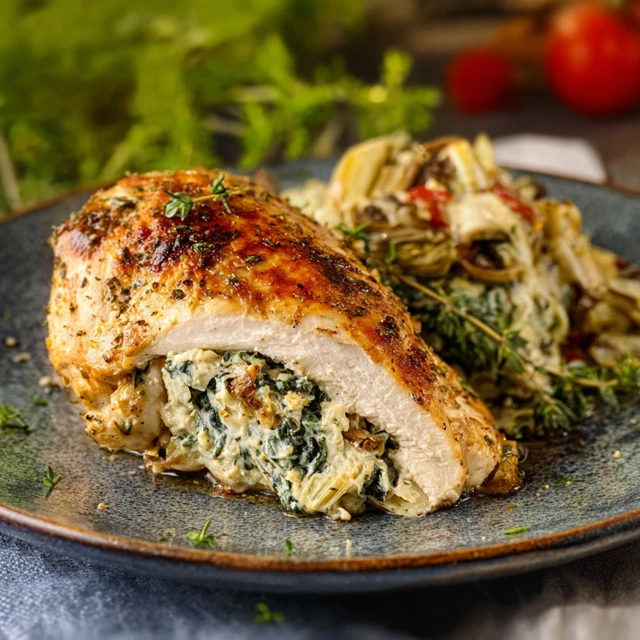 SPINACH AND ARTICHOKE STUFFED CHICKEN MAGIC 4 Spinach and Artichoke Stuffed Chicken Recipe