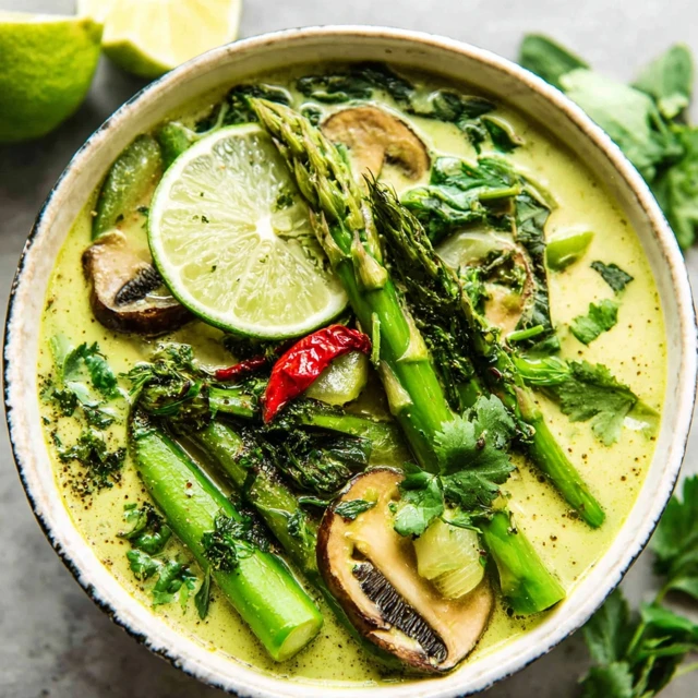 VIBRANT THAI GREEN CURRY SPRING VEGETABLE SOUP 4 Thai Green Curry Spring Vegetable Soup Recipe