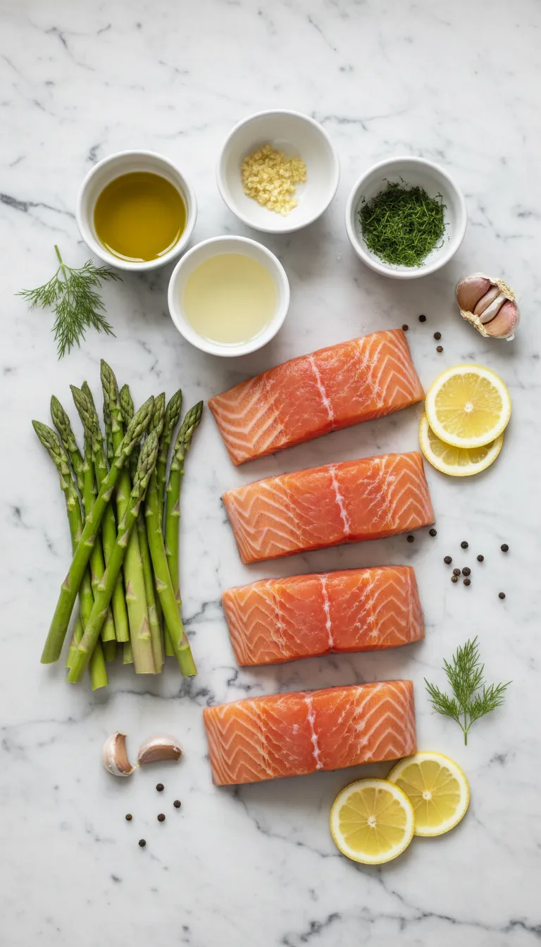 BRIGHT SHEET PAN SALMON AND ASPARAGUS 2 Sheet Pan Salmon and Asparagus Ingredients