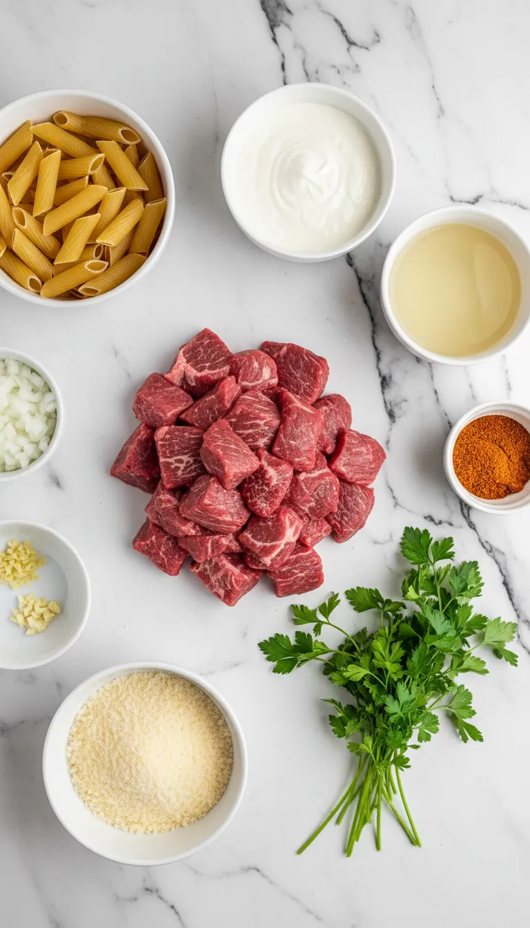 CAJUN STEAK RIGATONI A CHEESY DREAM 2 Cajun Steak Rigatoni Ingredients