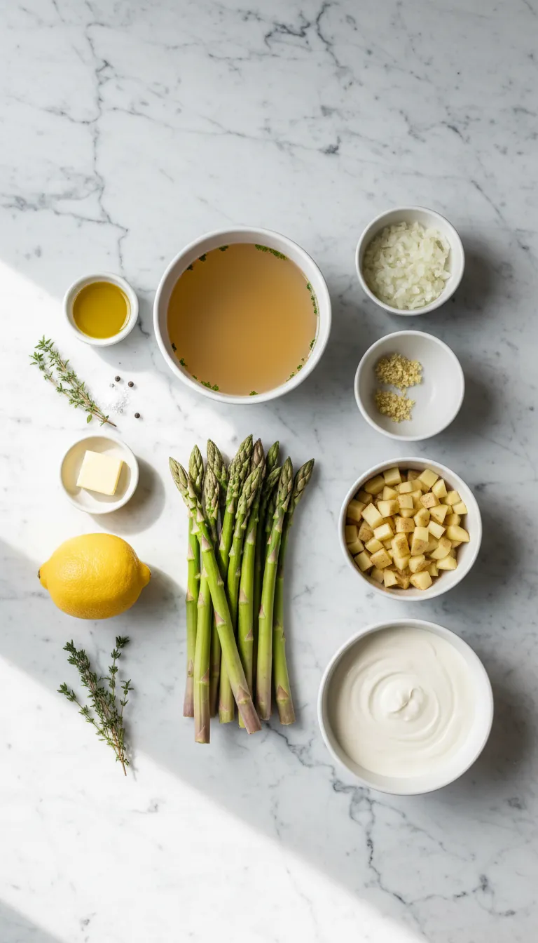 CREAMY ASPARAGUS SOUP A VELVETY DREAM 2 Creamy Asparagus Soup Ingredients