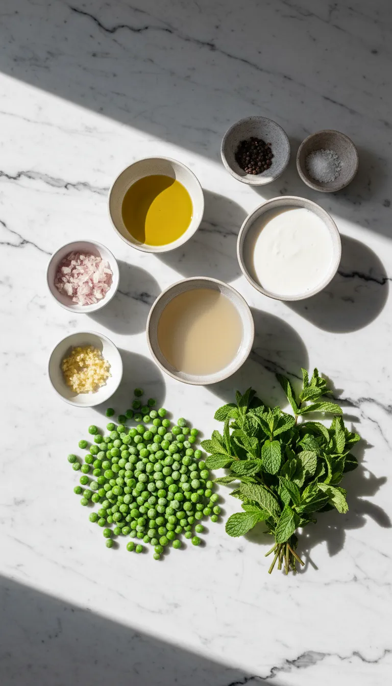 DREAMY SWEET PEA AND MINT SOUP 2 Sweet Pea and Mint Soup Ingredients