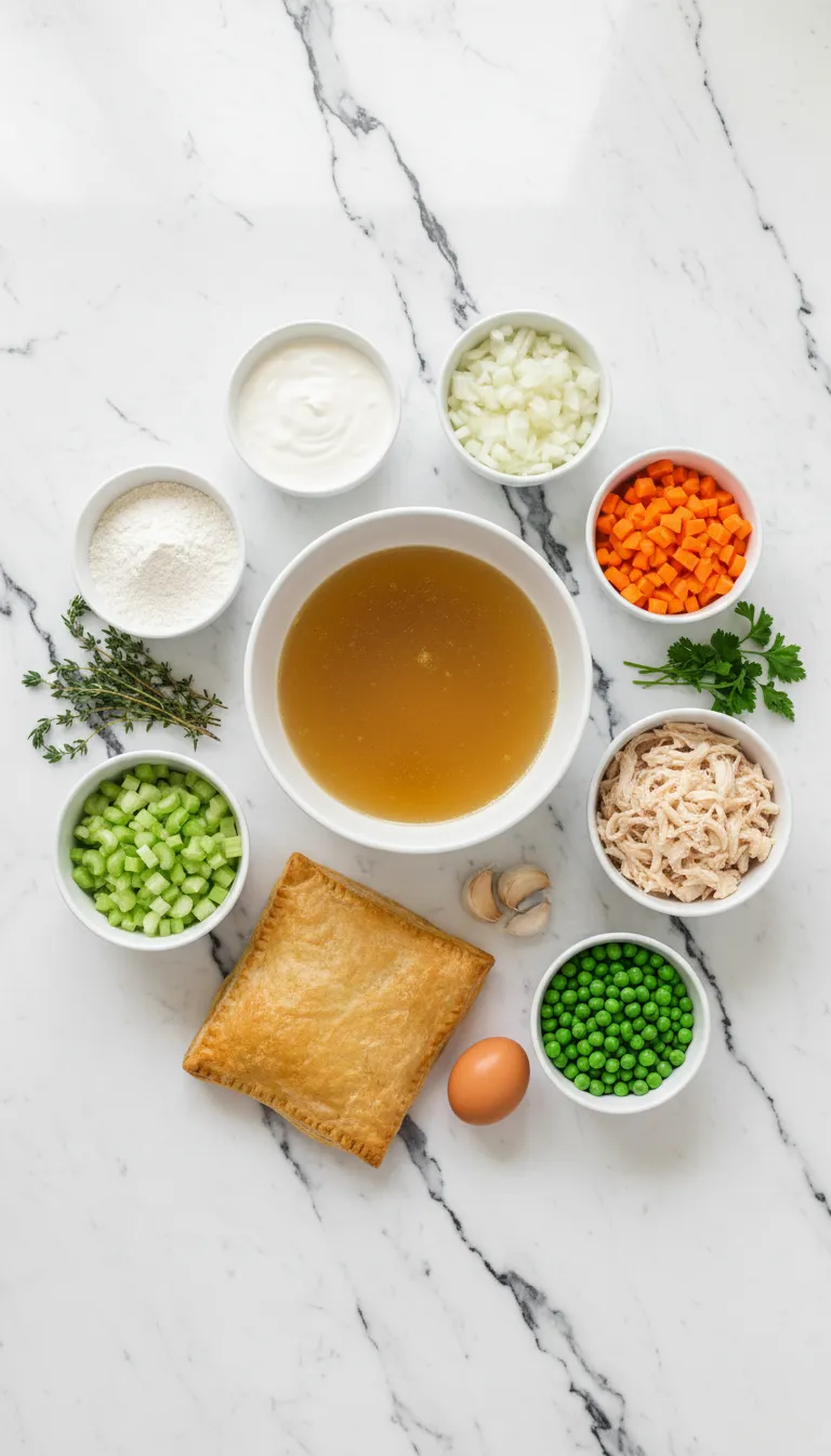 FLAKY TOP CHICKEN POT PIE SOUP 2 Chicken Pot Pie Soup Ingredients