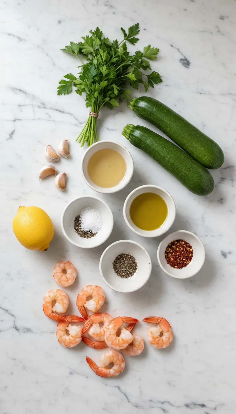 LEMON GARLIC SHRIMP SCAMPI WITH ZUCCHINI NOODLES 2 Shrimp Scampi with Zucchini Noodles Ingredients